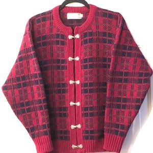 Vtg Glenugie Pure New Wool Sz M Women's Sweater Cardigan Scotland